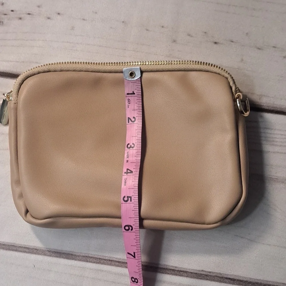Beige 2 Zipper Section Travel Bag